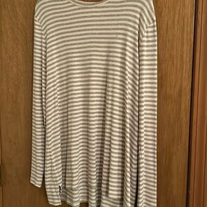 Jjill stripped pink & gray cotton shirt XL